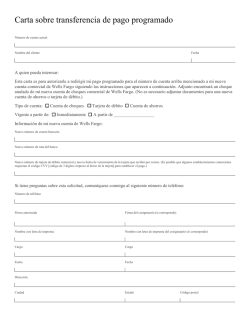 Carta sobre transferencia de pago programado