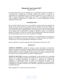 Manual de convivencia - Colegio Santa Rosa de Lima