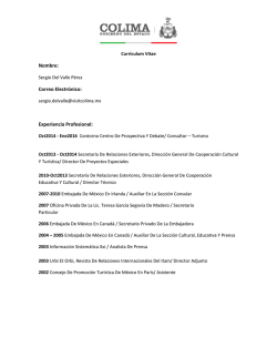 Curriculum del Director de Servicios Tur&iacute;sticos