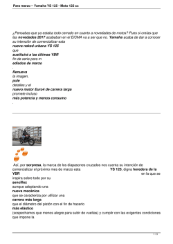 Para marzo &ndash; Yamaha YS 125