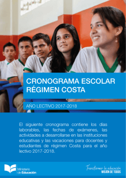 cronograma escolar r&eacute;gimen costa
