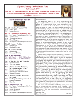 Eighth Sunday in Ordinary Time - The Cathedral Basilica of Saints