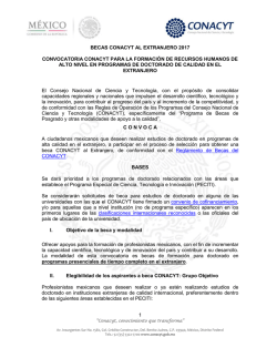 1 BECAS CONACYT AL EXTRANJERO 2017 CONVOCATORIA