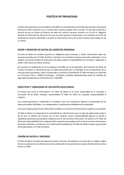 pol&iacute;tica de privacidad - Email:
