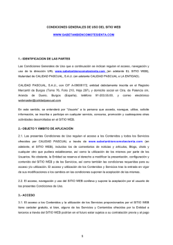 CONDICIONES GENERALES DE USO DEL SITIO WEB WWW