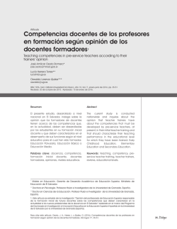 Competencias docentes de los profesores en formaci&oacute;n seg&uacute;n