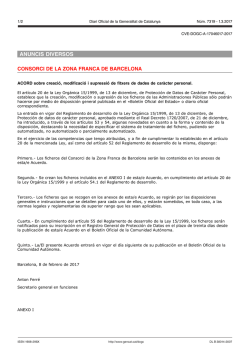 anuncis diversos - DOGC - Generalitat de Catalunya