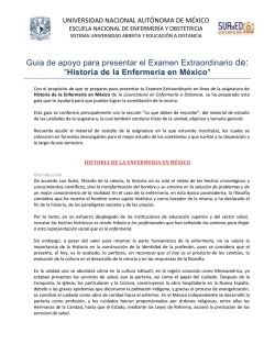 Historia de la Enfermer&iacute;a en M&eacute;xico - SUAyED de la ENEO