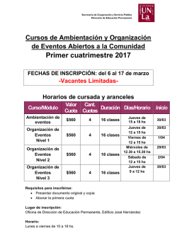 Organizaci&oacute;n y ambientaci&oacute;n de eventos