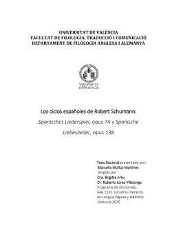 Los ciclos espa&ntilde;oles de Robert Schumann: Spanisches
