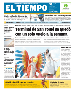 Terminal de San Tom&eacute; se qued&oacute; con un solo vuelo a la