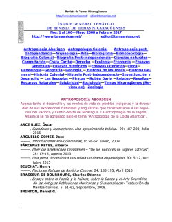 indice de autores y t&iacute;tulos - Revista de Temas Nicarag&uuml;enses