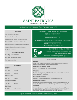 Eighth Sunday in Ordinary Time - St. Patrick`s Pro