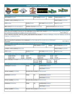 EMPLOYMENT APPLICATION