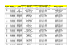 HORARIO DE SUCURSALES DURANTE EL FERIADO DE