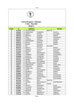 listas de gurpos de primer a&ntilde;o de Abogac&iacute;a y Notariado