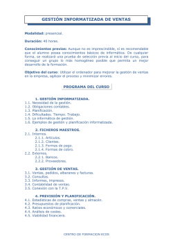 gesti&oacute;n informatizada de ventas