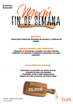 Men&uacute; finde - Bula Tapas