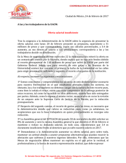 Ciudad de M&eacute;xico, 24 de febrero de 2017 A las y los