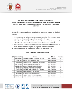 listado de estudiantes nuevos, reingresos y trasferencias pre