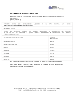 ITC - Valores de referencia - Marzo 2017 Impuesto sobre los