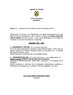 orden del d&iacute;a - Corte Constitucional