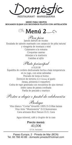 Precio. - Domestic Pineda