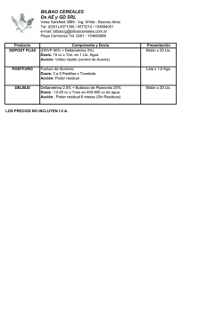 Venta de Gorgojicidas - bilbao cereales de ae y gd srl