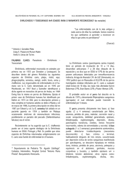 EHRLICHIOSIS Y TOXOCARIASIS NrR EDADES RARA O