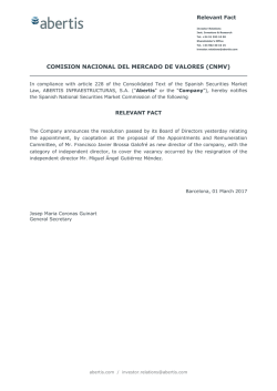 The Company sends changes in the Board of Directors.