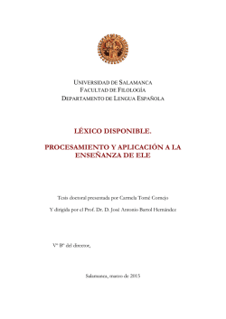 l&eacute;xico disponible. procesamiento y aplicaci&oacute;n a la