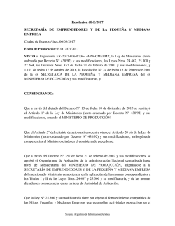 Resoluci&oacute;n 68-E/2017 SECRETAR&Iacute;A DE