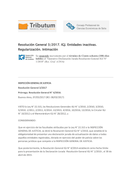 Resoluci&oacute;n General 3/2017. IGJ. Entidades inactivas