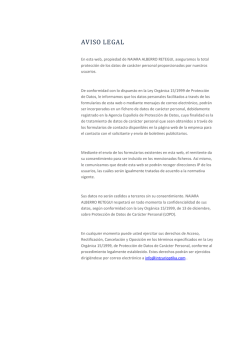 aviso legal - Intzuri Optika