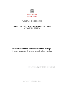 Subcontrataci&oacute;n y precarizaci&oacute;n del trabajo.