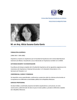 M. en Arq. Alicia Susana Ezeta Genis
