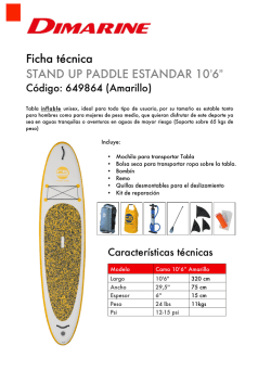 Ficha t&eacute;cnica STAND UP PADDLE ESTANDAR 10`6&rdquo;