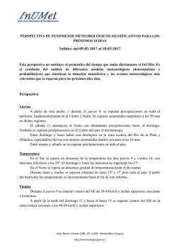 Perspectiva de fen&oacute;menos meteorol&oacute;gicos para los