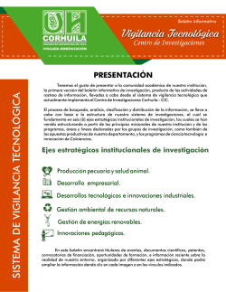Bolet&iacute;n Informativo No. 1 Vigilancia Tecnol&oacute;gica