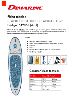 Ficha t&eacute;cnica STAND UP PADDLE ESTANDAR 10`6&rdquo;