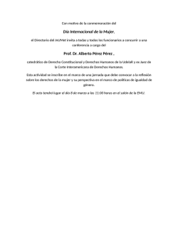 D&iacute;a Internacional de la Mujer, Prof. Dr. Alberto P&eacute;rez P&eacute;rez
