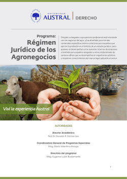 Regimen Juridico de los Agronegocios