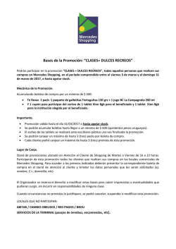 BASES DE LA PROMOCI&Oacute;N &ldquo;Clases = &iexcl;Dulces recreos!&rdquo;