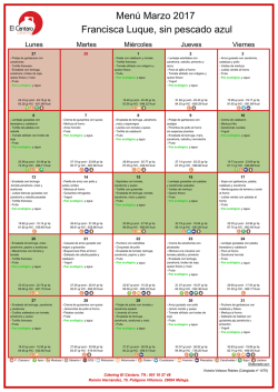 Men&uacute; Marzo 2017 Francisca Luque, sin pescado azul
