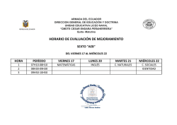 horario de evaluaci&oacute;n de mejoramiento