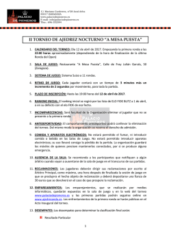 ii torneo de ajedrez nocturno &ldquo;a mesa puesta&rdquo;