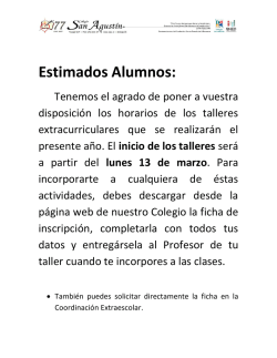 inicio talleres extracurriculares