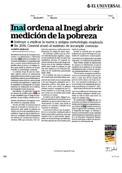 Inai ordena al Inegi abrir medici&oacute;n de la pobreza