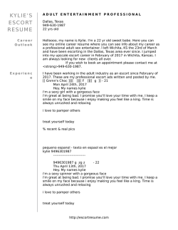 KYLIE`S ESCORT RESUME