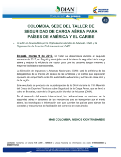 043 Colombia, Sede Del Taller de Seguridad de Carga A&eacute;rea